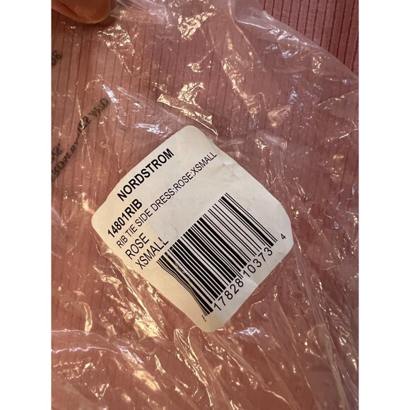 Velvet Torch Ruched Side Bodycon Dress Pink Womens XS Short Sleeve Rib Knit NWT - Picture 4 of 4